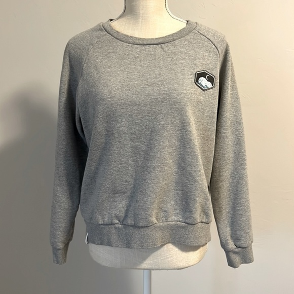 Zyia Active Gray Crewneck Sweatshirt Logo Women's‎ Medium 100% Cotton